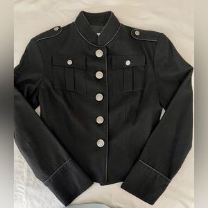 Mynt 1792 black wool military style buttoned lined jacket- small